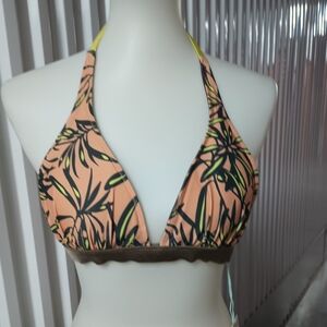 Seea Leaf Print Bikini Top